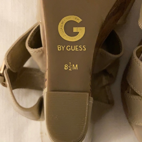 Guess- Wedge/Platform Cork Nude Sandals - Picture 5 of 14